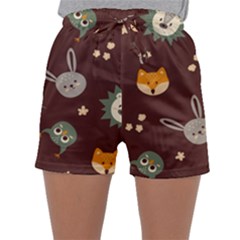 Rabbits, Owls And Cute Little Porcupines  Sleepwear Shorts by ConteMonfrey