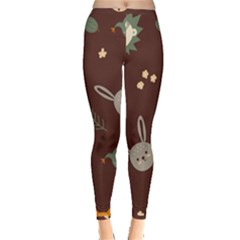 Rabbits, Owls And Cute Little Porcupines  Inside Out Leggings by ConteMonfrey