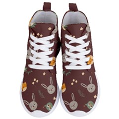 Rabbits, Owls And Cute Little Porcupines  Women s Lightweight High Top Sneakers by ConteMonfrey