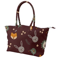 Rabbits, Owls And Cute Little Porcupines  Canvas Shoulder Bag by ConteMonfrey