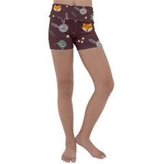 Rabbits, Owls And Cute Little Porcupines  Kids  Lightweight Velour Yoga Shorts by ConteMonfrey