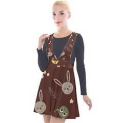 Rabbits, Owls And Cute Little Porcupines  Plunge Pinafore Velour Dress by ConteMonfrey