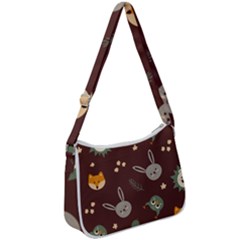 Rabbits, Owls And Cute Little Porcupines  Zip Up Shoulder Bag by ConteMonfrey