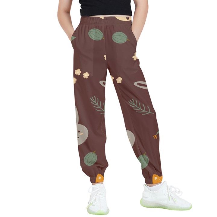 Rabbits, Owls And Cute Little Porcupines  Kids  Elastic Waist Pants