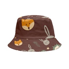 Rabbits, Owls And Cute Little Porcupines  Inside Out Bucket Hat by ConteMonfrey