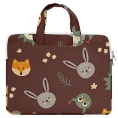 Rabbits, Owls And Cute Little Porcupines  Macbook Pro 13  Double Pocket Laptop Bag by ConteMonfrey