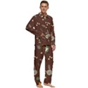 Rabbits, Owls And Cute Little Porcupines  Men s Long Sleeve Velvet Pocket Pajamas Set View2