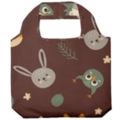 Rabbits, Owls And Cute Little Porcupines  Foldable Grocery Recycle Bag by ConteMonfrey