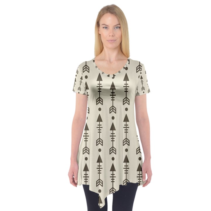 Black And Grey Arrows Short Sleeve Tunic 