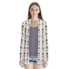 Black And Grey Arrows Drape Collar Cardigan by ConteMonfrey