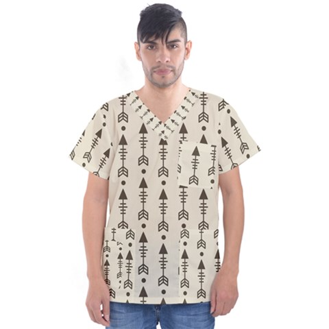 Black And Grey Arrows Men s V-neck Scrub Top by ConteMonfrey