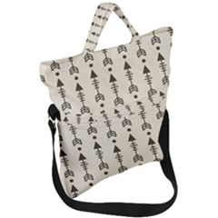 Black And Grey Arrows Fold Over Handle Tote Bag by ConteMonfrey