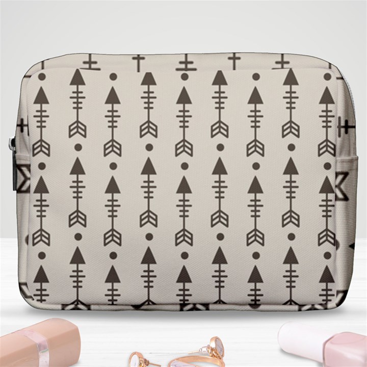 Black And Grey Arrows Make Up Pouch (Large)