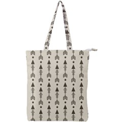 Black And Grey Arrows Double Zip Up Tote Bag by ConteMonfrey