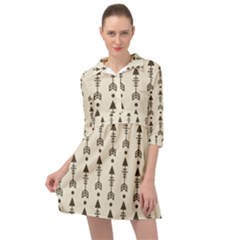 Black And Grey Arrows Mini Skater Shirt Dress by ConteMonfrey