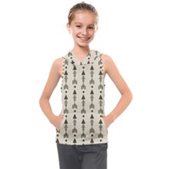 Black And Grey Arrows Kids  Sleeveless Hoodie by ConteMonfrey