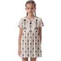 Black And Grey Arrows Kids  Asymmetric Collar Dress View1