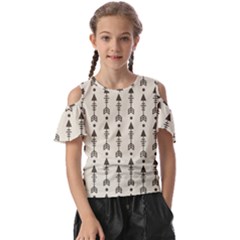 Black And Grey Arrows Kids  Butterfly Cutout Tee by ConteMonfrey