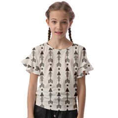 Black And Grey Arrows Kids  Cut Out Flutter Sleeves by ConteMonfrey