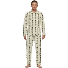 Black And Grey Arrows Men s Long Sleeve Velvet Pocket Pajamas Set by ConteMonfrey