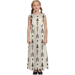 Black And Grey Arrows Kids  Satin Sleeveless Maxi Dress by ConteMonfrey