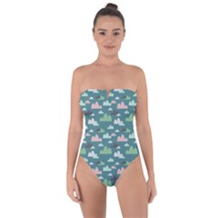 Llama Clouds  Tie Back One Piece Swimsuit by ConteMonfrey