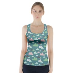 Llama Clouds  Racer Back Sports Top by ConteMonfrey