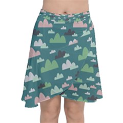 Llama Clouds  Chiffon Wrap Front Skirt by ConteMonfrey