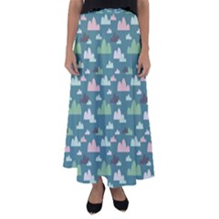 Llama Clouds  Flared Maxi Skirt by ConteMonfrey