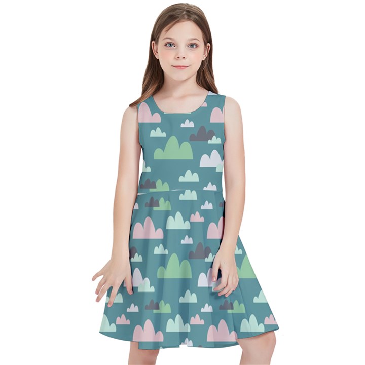 Llama Clouds  Kids  Skater Dress