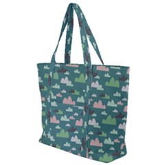 Llama Clouds  Zip Up Canvas Bag by ConteMonfrey