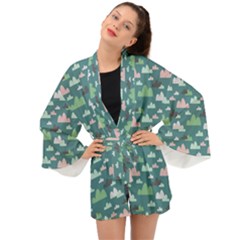 Llama Clouds  Long Sleeve Kimono by ConteMonfrey