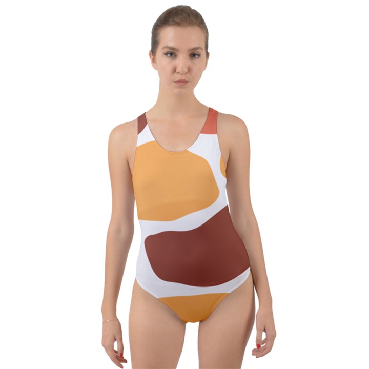 Geometric Pastel Bricks Cut-Out Back One Piece Swimsuit