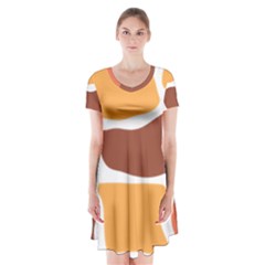 Geometric Pastel Bricks Short Sleeve V-neck Flare Dress by ConteMonfrey