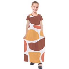 Geometric Pastel Bricks Kids  Short Sleeve Maxi Dress by ConteMonfrey