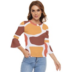 Geometric Pastel Bricks Bell Sleeve Top