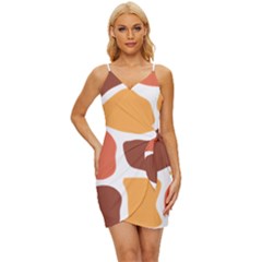 Geometric Pastel Bricks Wrap Tie Front Dress by ConteMonfrey