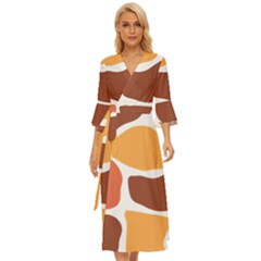 Geometric Pastel Bricks Midsummer Wrap Dress by ConteMonfrey