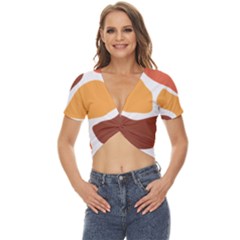 Geometric Pastel Bricks Twist Front Crop Top by ConteMonfrey