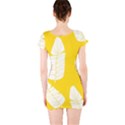 Yellow Banana Leaves Short Sleeve Bodycon Dress View2