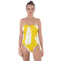 Yellow Banana Leaves Tie Back One Piece Swimsuit by ConteMonfrey