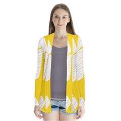 Yellow Banana Leaves Drape Collar Cardigan by ConteMonfrey