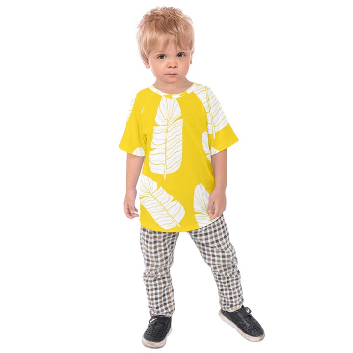 Yellow Banana Leaves Kids  Raglan Tee