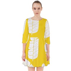 Yellow Banana Leaves Smock Dress by ConteMonfrey