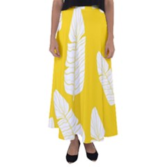 Yellow Banana Leaves Flared Maxi Skirt by ConteMonfrey