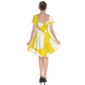 Yellow Banana Leaves Short Sleeve Bardot Dress View2