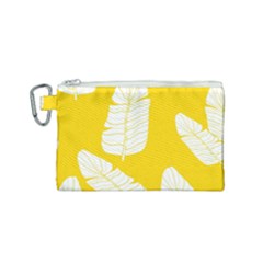 Yellow Banana Leaves Canvas Cosmetic Bag (small) by ConteMonfrey