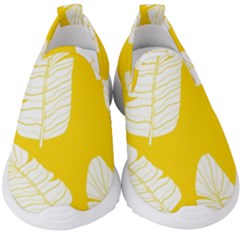 Yellow Banana Leaves Kids  Slip On Sneakers by ConteMonfrey