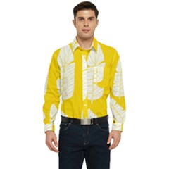 Yellow Banana Leaves Men s Long Sleeve Pocket Shirt  by ConteMonfrey