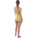 Yellow Banana Leaves Plunge Cut Halter Swimsuit View2